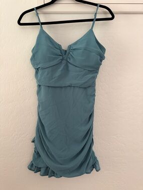 Speechless Teal Mini Dress with Spaghetti Straps
